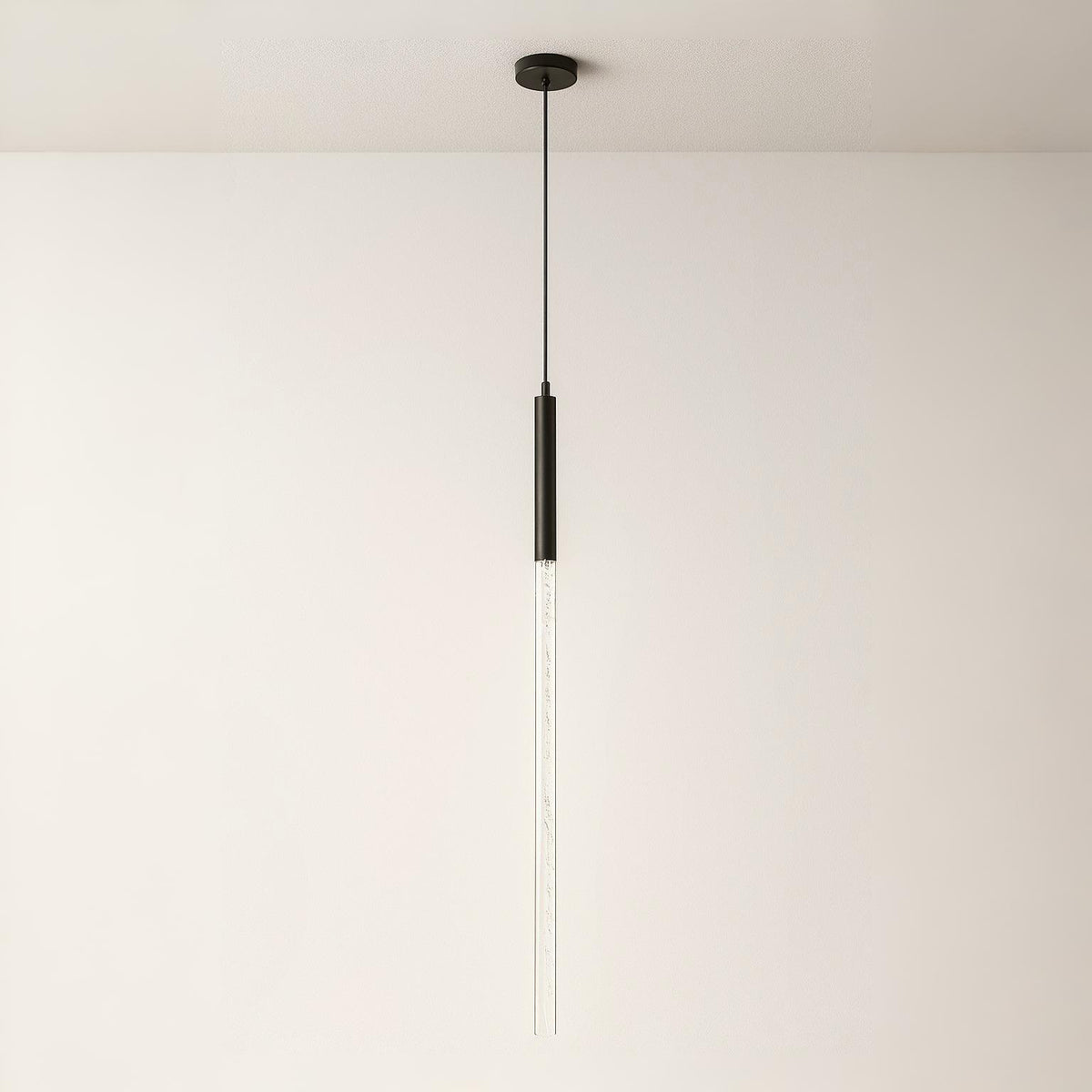 Luminária Pendente Moderna Minimalista Metal Vidro Tubo Sora