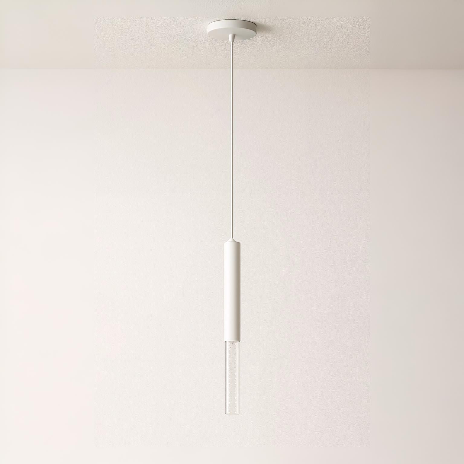 Luminária Pendente Moderna Minimalista Metal Vidro Tubo Sora