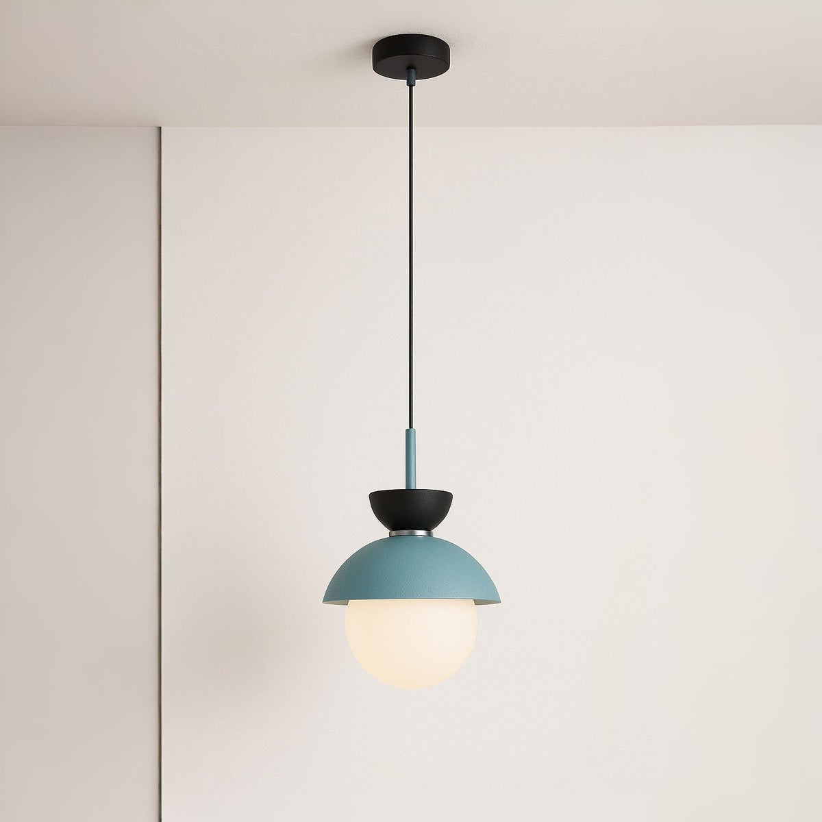 Luminária Pendente Moderna Minimalista Metal Vidro Goele Van
