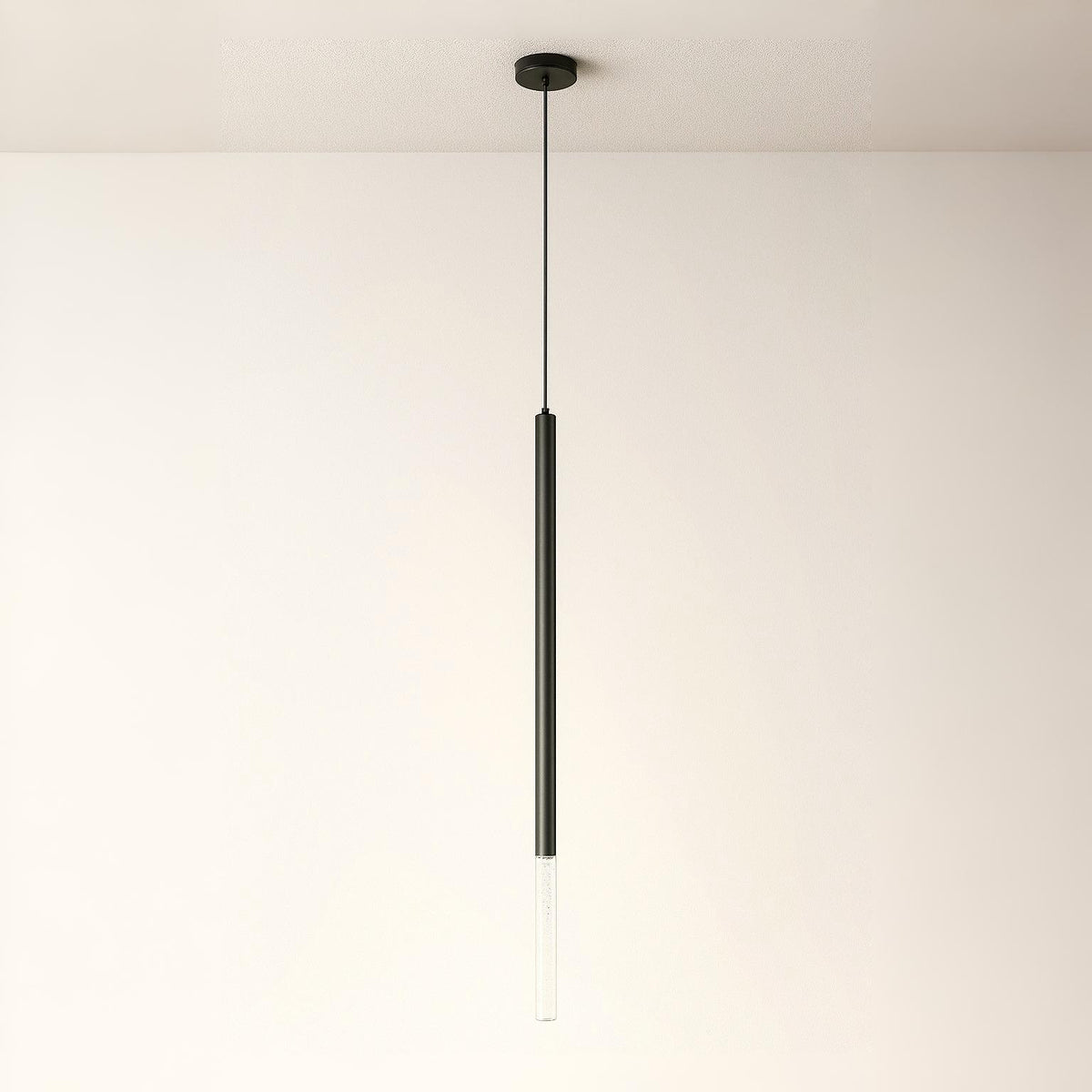 Luminária Pendente Moderna Minimalista Metal Vidro Tubo Sora