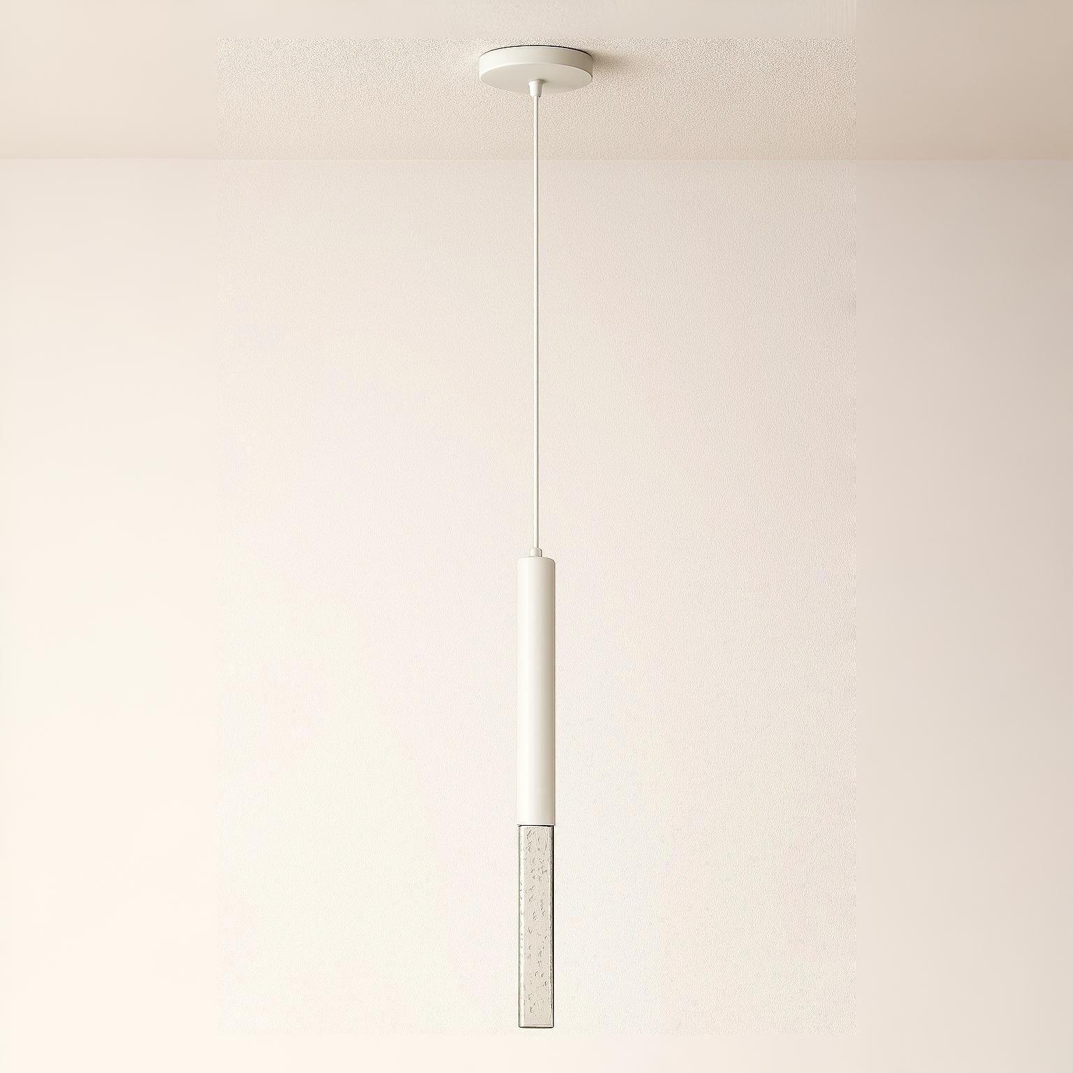Luminária Pendente Moderna Minimalista Metal Vidro Tubo Sora