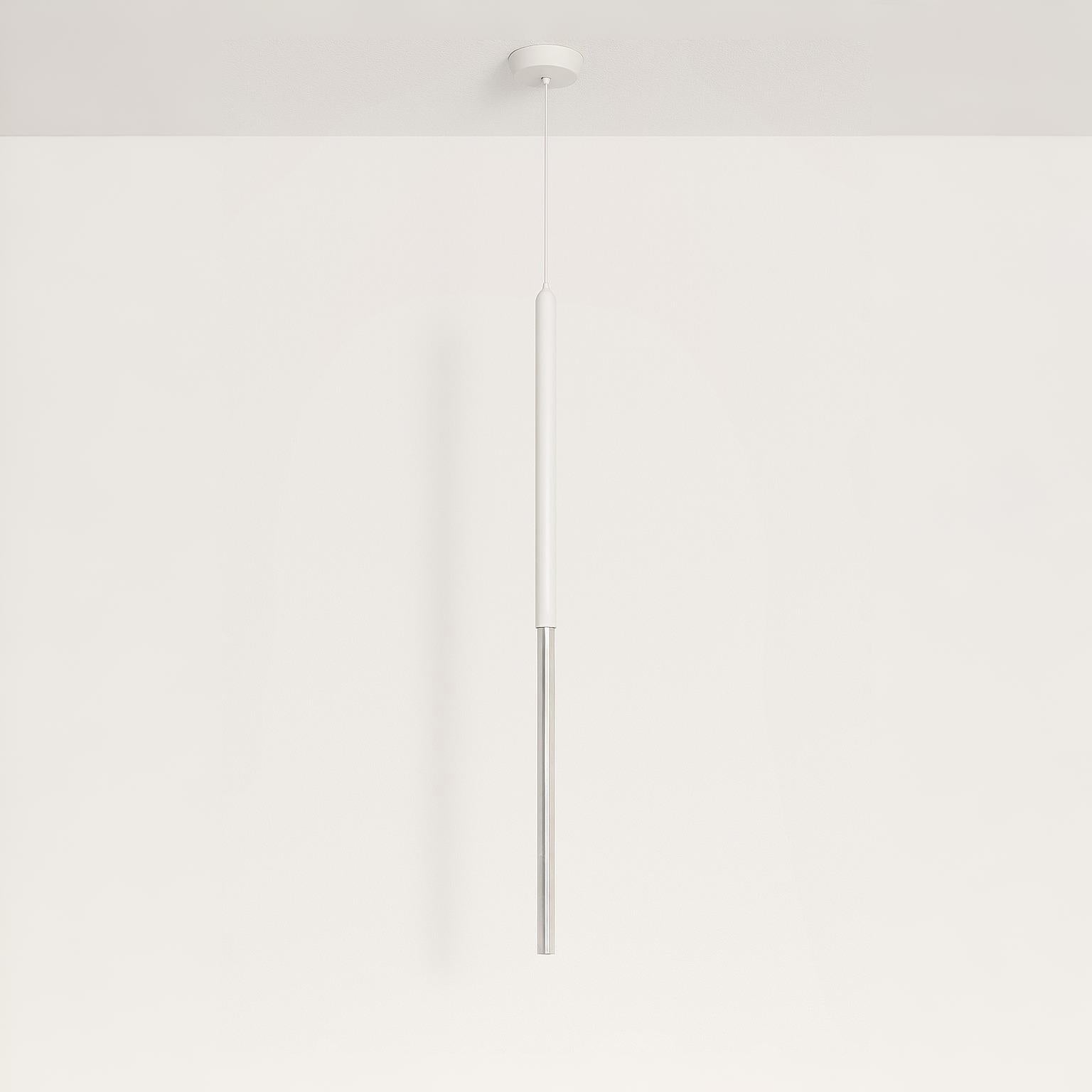 Luminária Pendente Moderna Minimalista Metal Vidro Tubo Sora