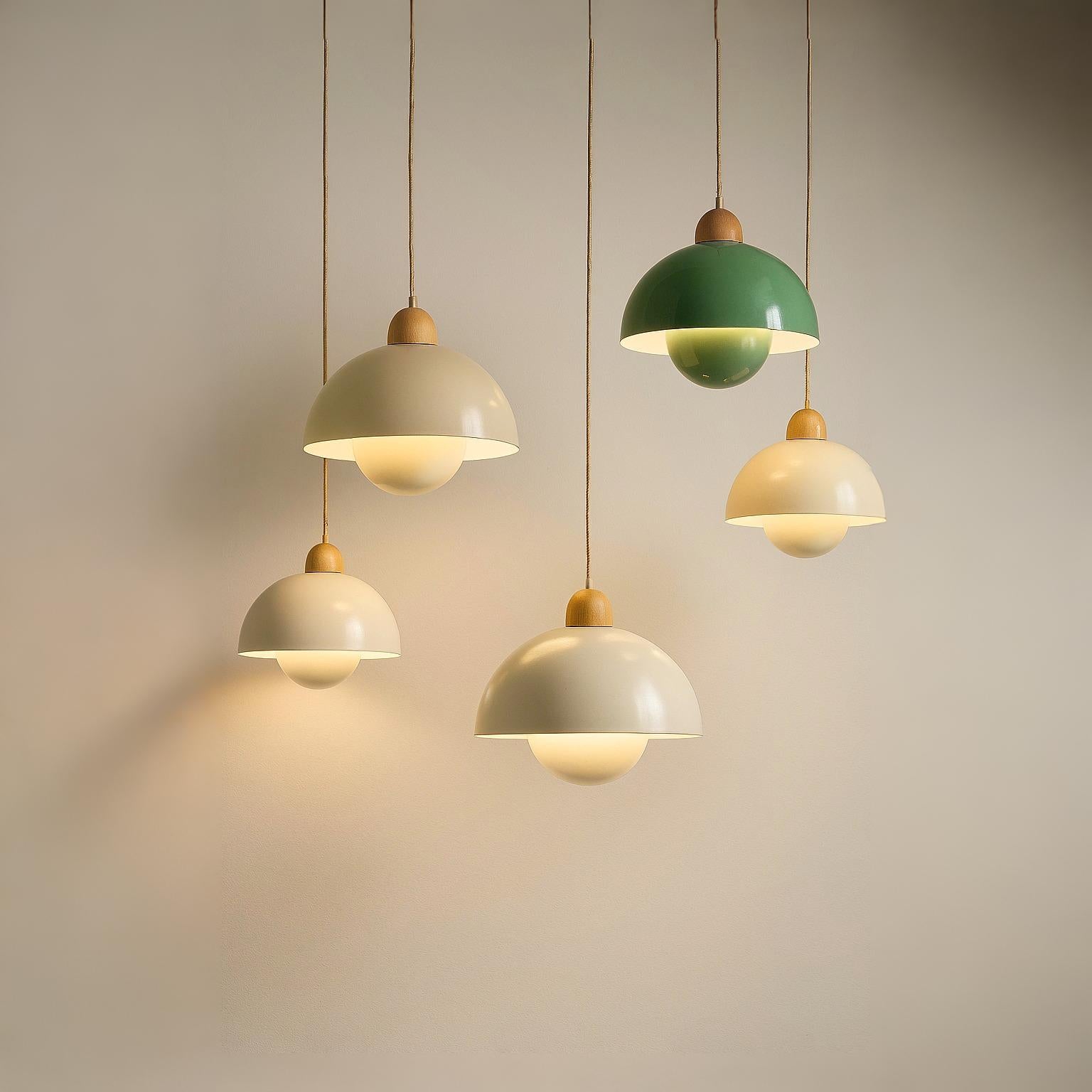 Luminária Pendente Moderna Minimalista Metal Madeira Bergen