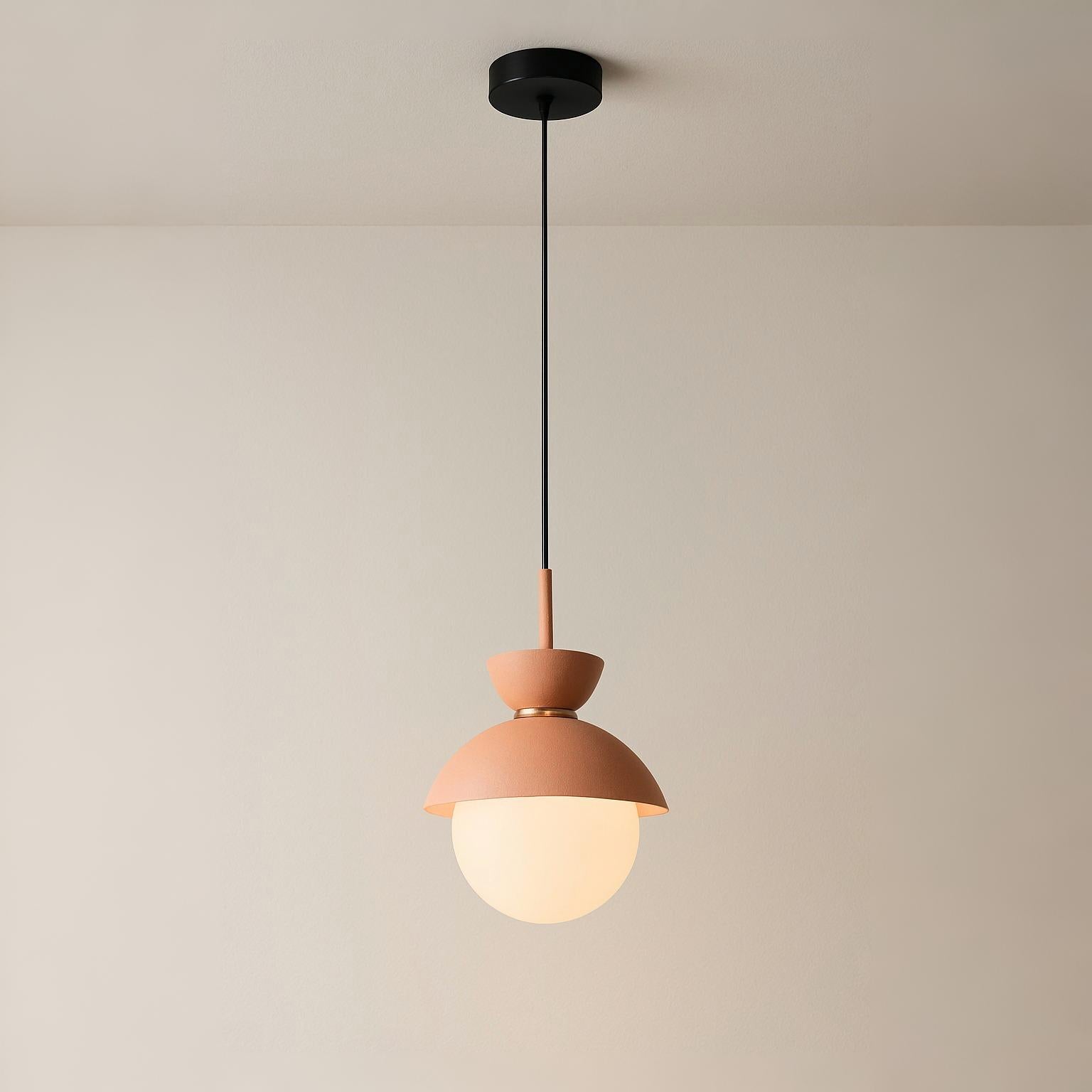 Luminária Pendente Moderna Minimalista Metal Vidro Goele Van