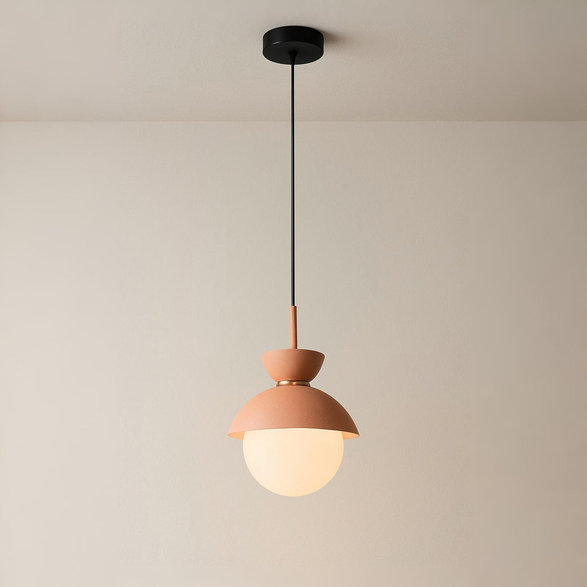 Luminária Pendente Moderna Minimalista Metal Vidro Goele Van