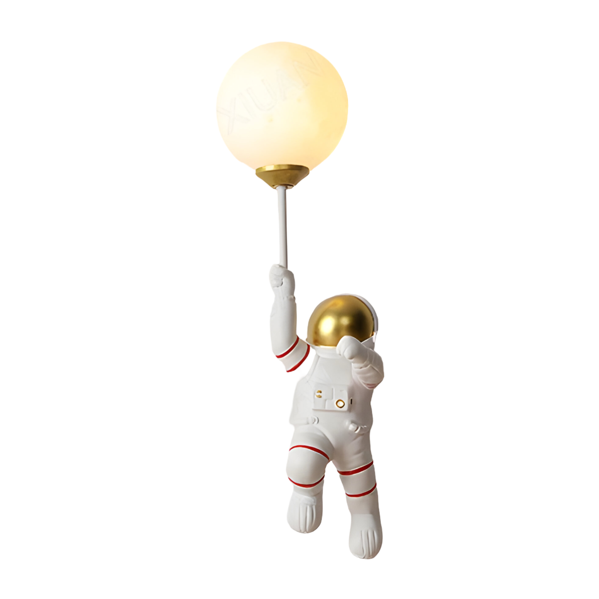 Luminária Arandela Moderna Infantil Acrílico Space Astronaut - B / Ø12x40cm / Branco Quente (3000K)