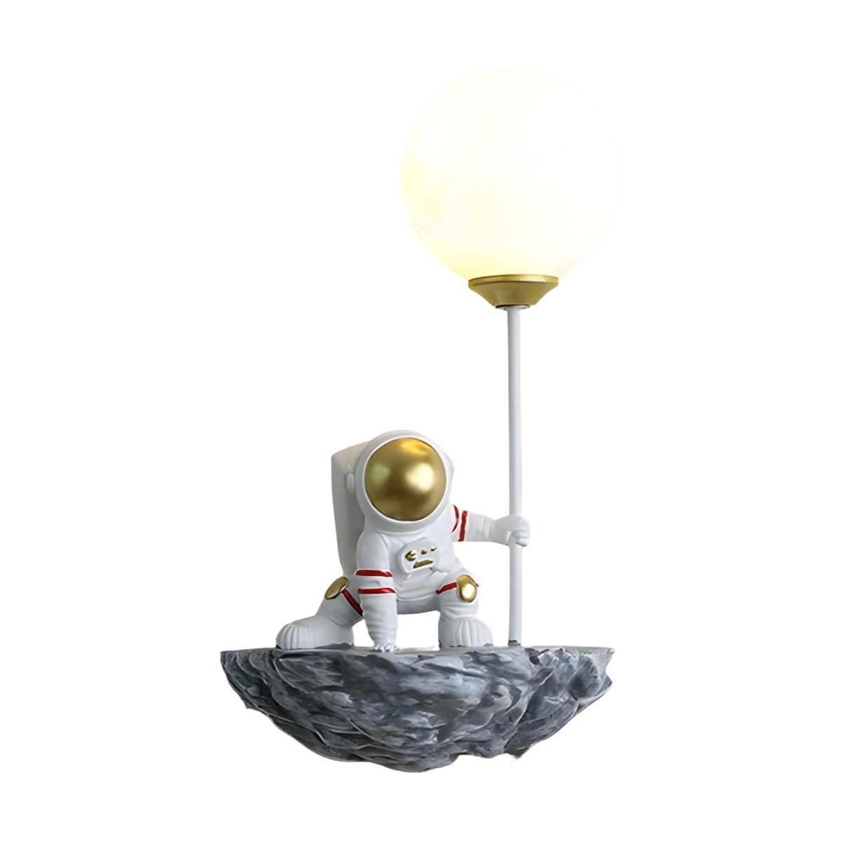 Luminária Arandela Moderna Infantil Acrílico Space Astronaut - D / Ø18,5X31cm / Branco Quente (3000K)