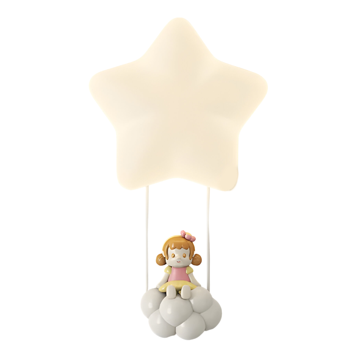 Luminária Arandela Moderna Infantil LED Acrílico Dream Cloud - Ø19cm / Estrela Menina / Branco Quente (3000K) / Acrílico e Resina / 220V