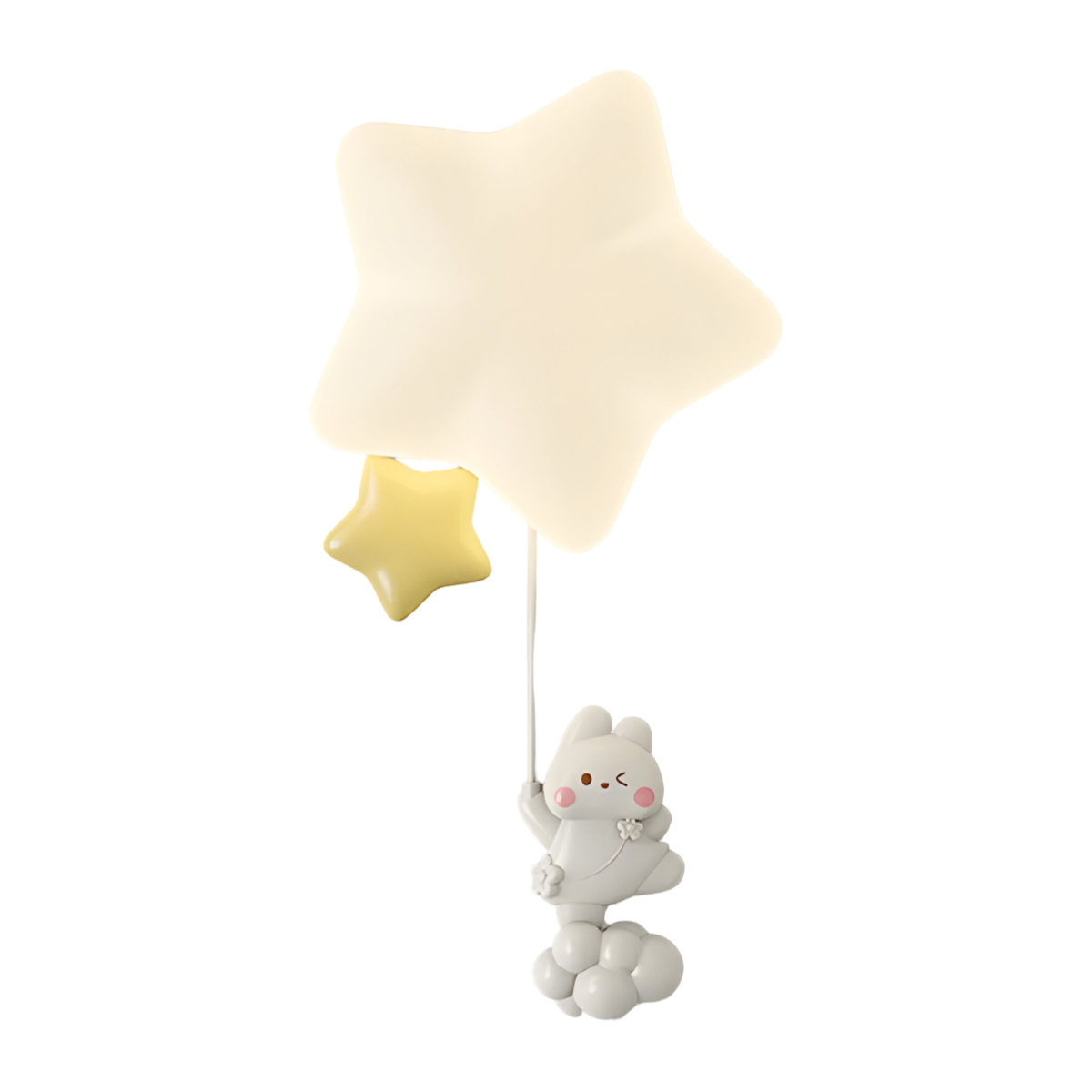 Luminária Arandela Moderna Infantil LED Acrílico Dream Cloud - Ø19cm / Estrela Gato / Branco Quente (3000K) / Acrílico e Resina / 220V