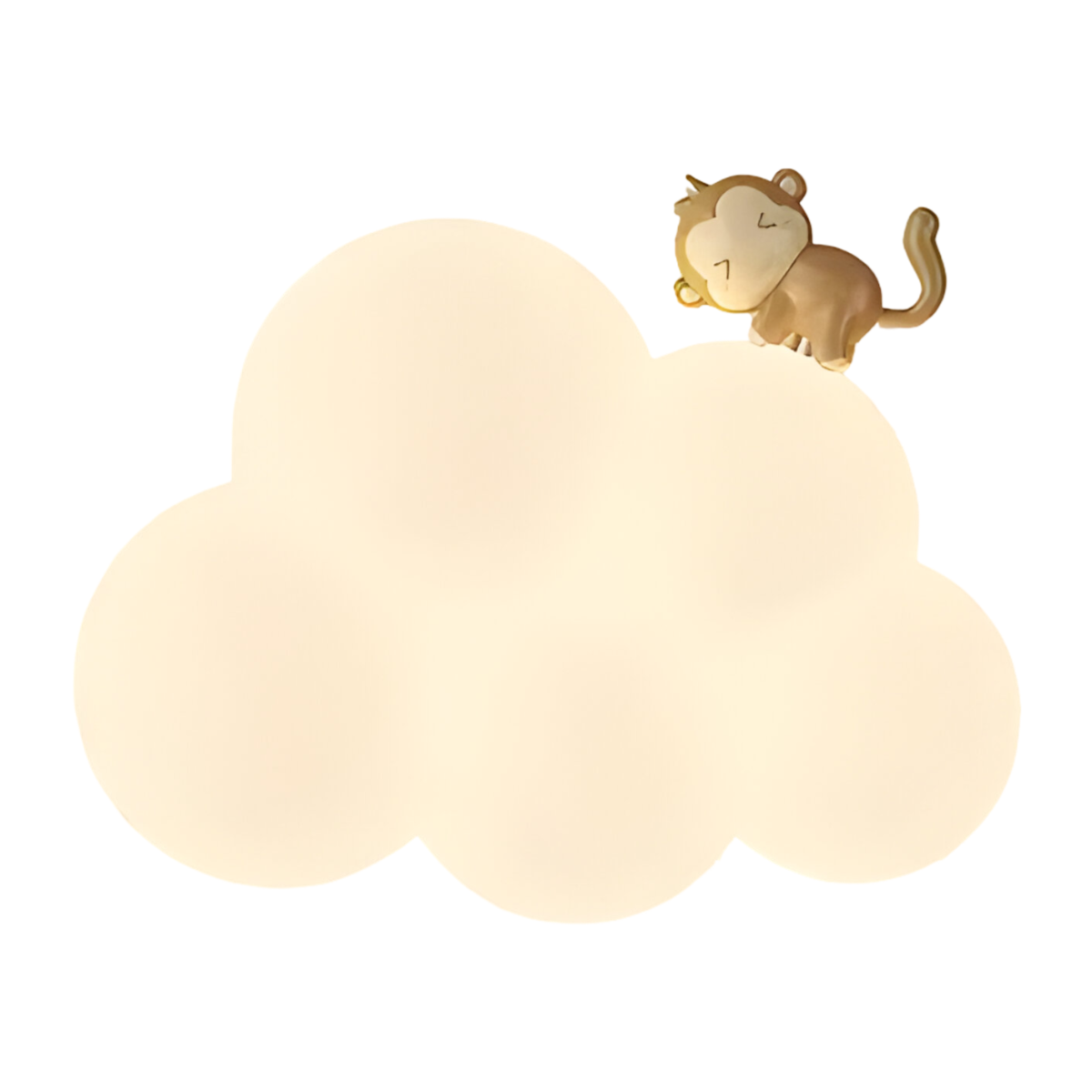 Luminária Arandela Moderna Infantil LED Acrílico Dream Cloud - Ø19cm / Nuvem Macaco / Branco Quente (3000K) / Acrílico e Resina / 220V