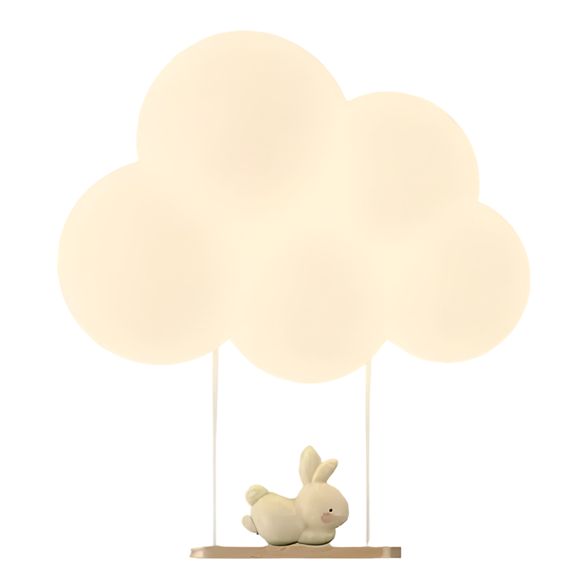 Luminária Arandela Moderna Infantil LED Acrílico Dream Cloud - Ø19cm / Balanço Coelho / Branco Quente (3000K) / Acrílico e Resina / 220V