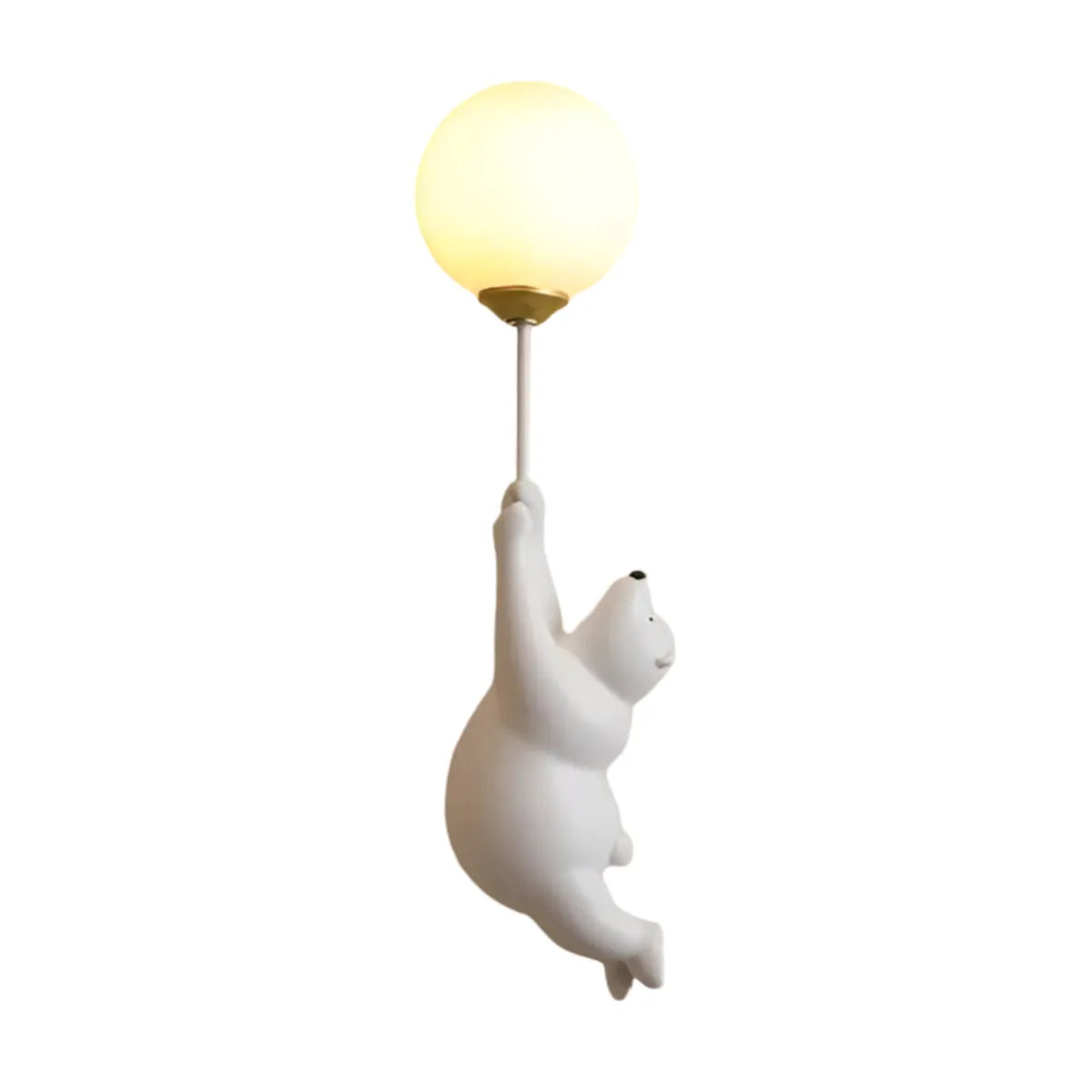 Luminária Arandela Moderna Infantil Resina Bear Lumi - Ø36x17cm / Branco / Cima / Branco Quente (3000K)