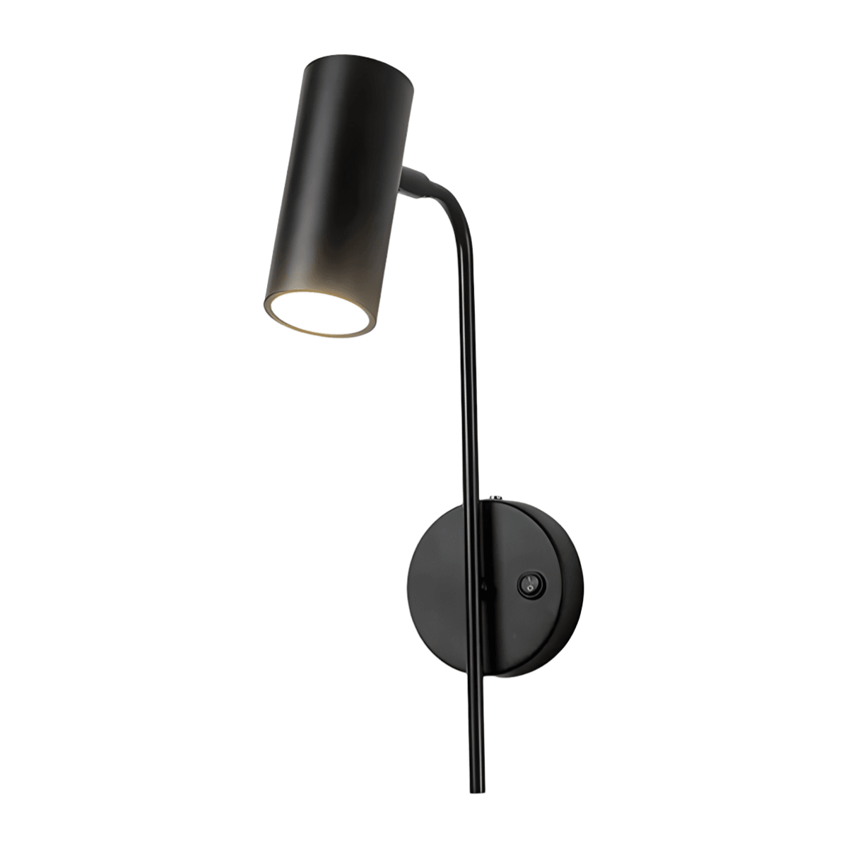 Luminária Arandela Moderna Minimalista Articulada Metal LED Pole - Preto / Com botão / Branco Quente (3000K)