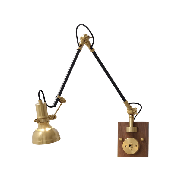 Luminária Arandela Moderna Minimalista Articulada Metal Madeira Beviena - ORNE™ — decor studio