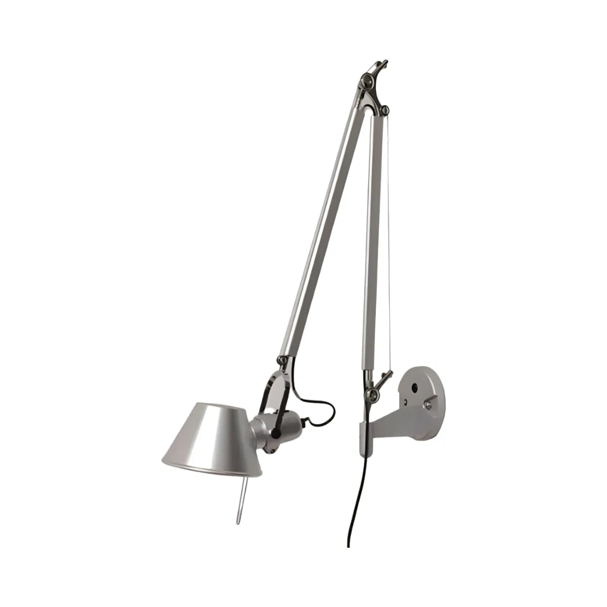 Luminária Arandela Moderna Minimalista Articulada Mide Tolomeo - Preto / Médio / Com plugue / Branco Neutro (4000K)