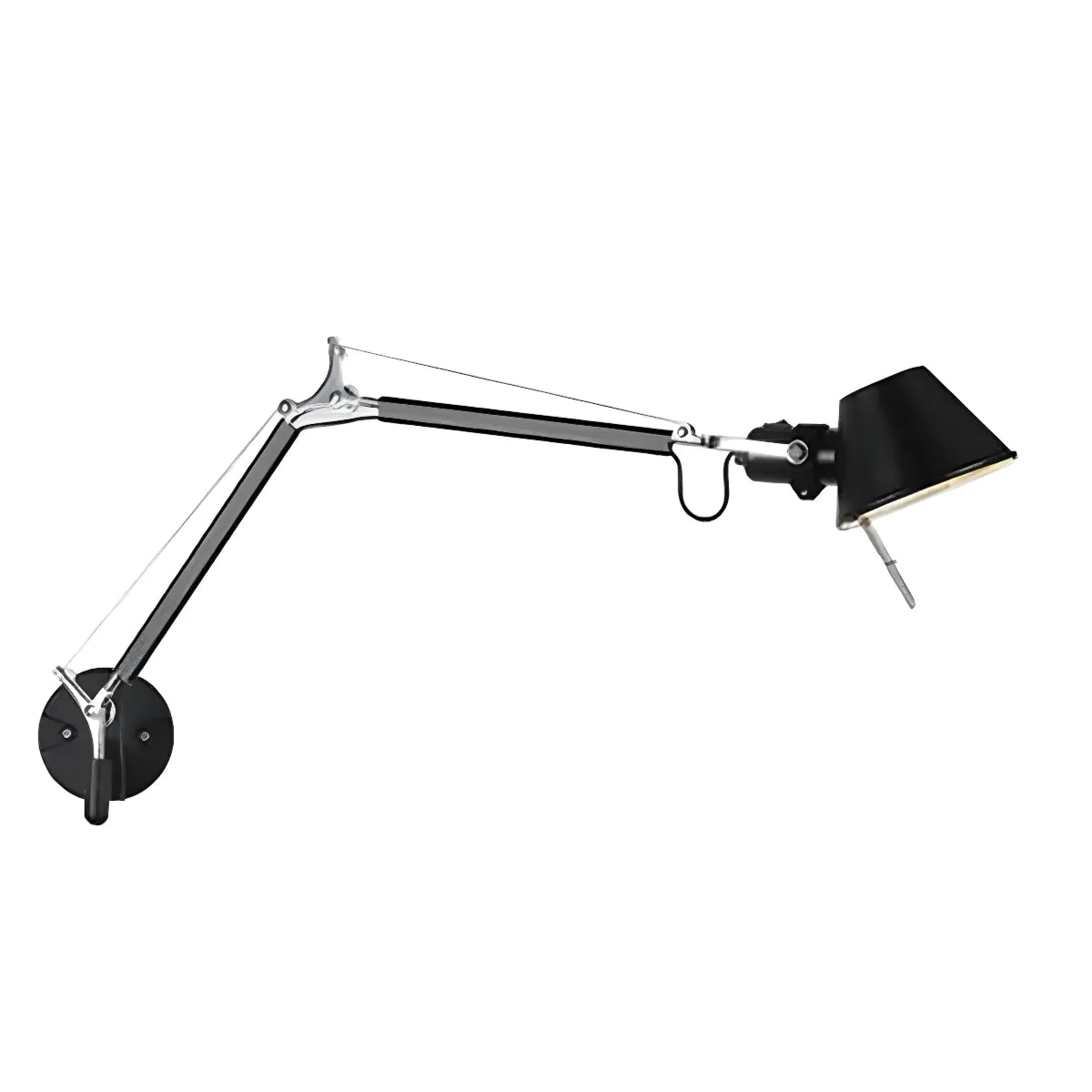 Luminária Arandela Moderna Minimalista Articulada Mide Tolomeo - Preto / Médio / Com plugue / Branco Neutro (4000K)