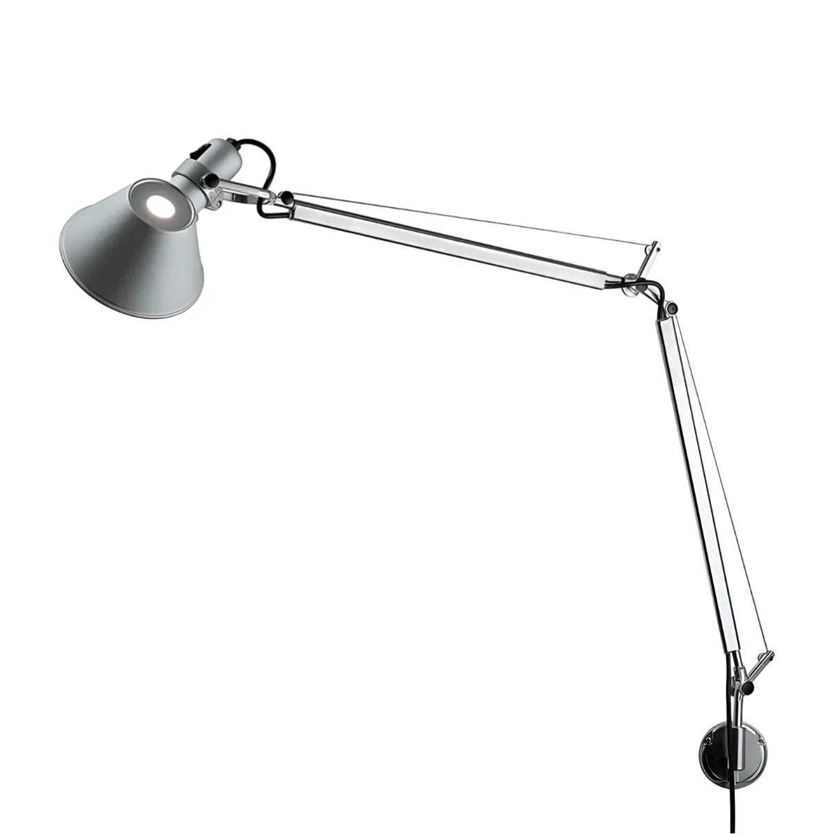 Luminária Arandela Moderna Minimalista Articulada Mide Tolomeo - Preto / Médio / Com plugue / Branco Neutro (4000K)