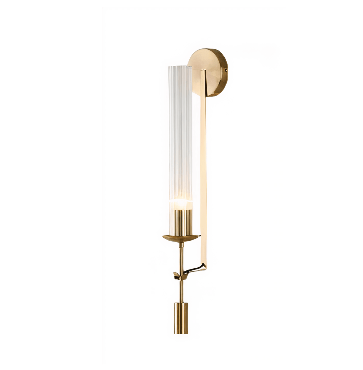 Luminária Arandela Moderna Minimalista Clássica Metal Vidro Elmo - 58cm / Dourado