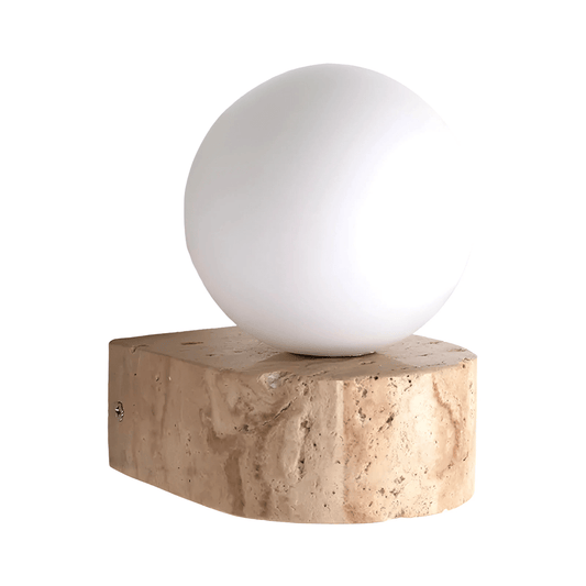 Luminária Arandela Moderna Minimalista Globo Bola Mármore Travertino Tunis - ORNE™ — decor studio