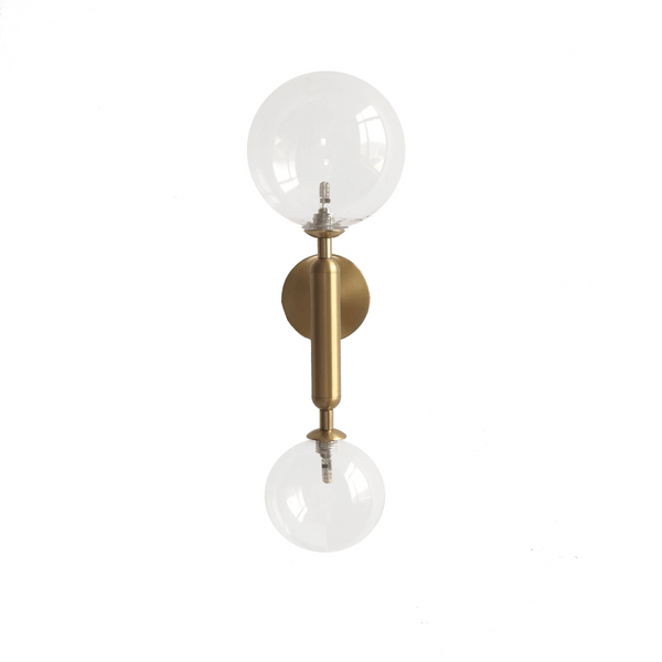 Luminária Arandela Moderna Minimalista Globos de Vidro Dourado Dalila - ORNE™ — decor studio