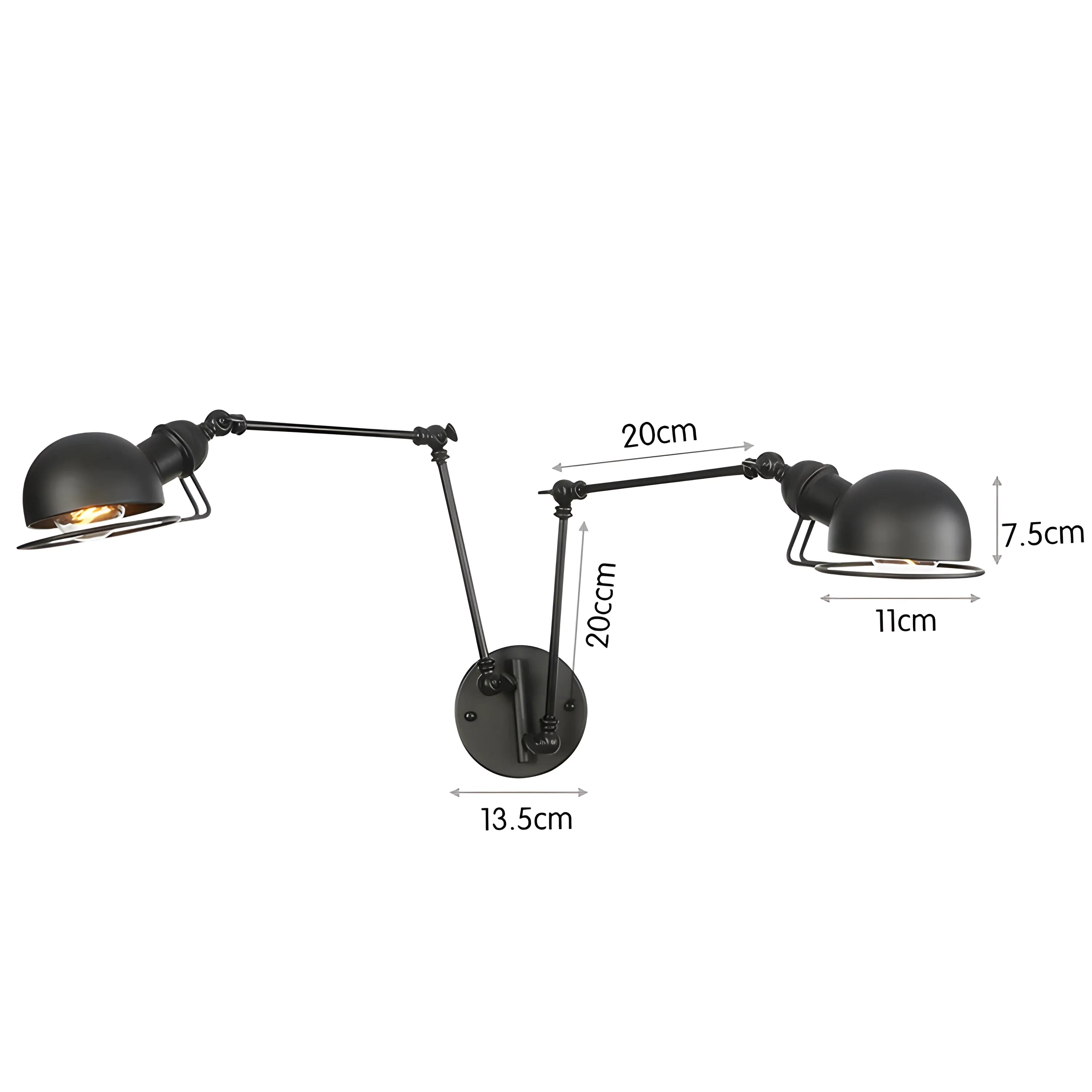 Luminária Arandela Moderna Minimalista Industrial Articulada Metal Ray - Preto e Dourado / A / 110v/220v (Bivolt)