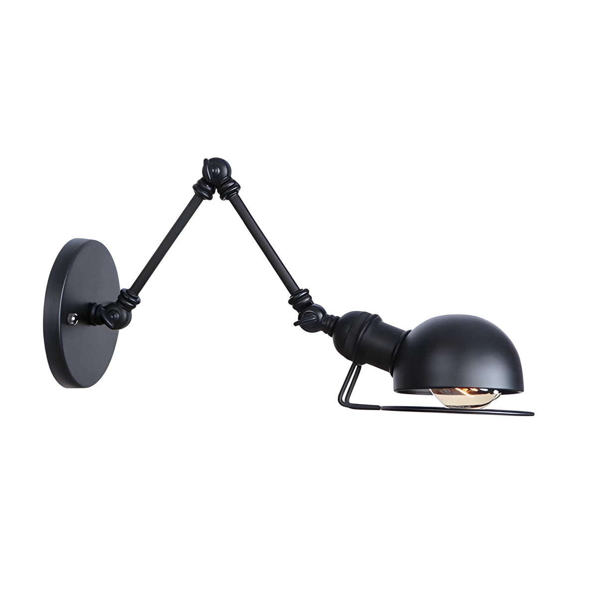 Luminária Arandela Moderna Minimalista Industrial Articulada Metal Ray - Preto / B / 110v/220v (Bivolt)