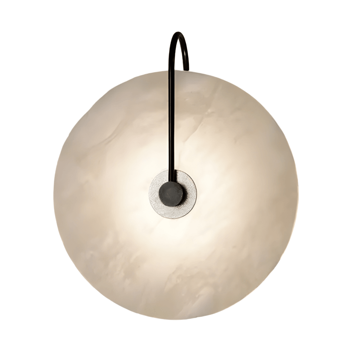 Luminária Arandela Moderna Minimalista Metal Mármore LED Stone - Ø16cm / Preto / Branco Quente (3000K)