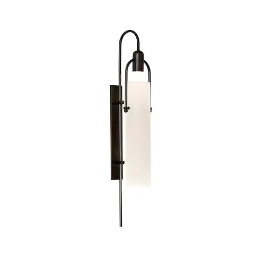 Luminária Arandela Moderna Minimalista Metal Vidro Asce - Preto / 65cm / 110V / Branco Quente (3000K)