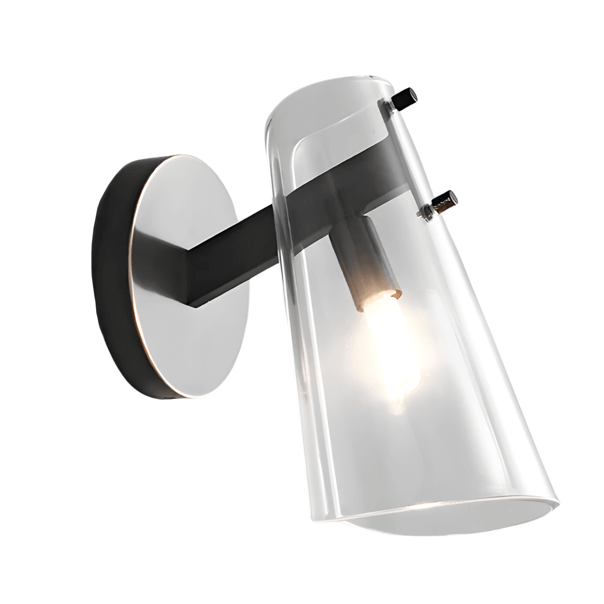 Luminária Arandela Moderna Minimalista Metal Vidro Dekor - Preto