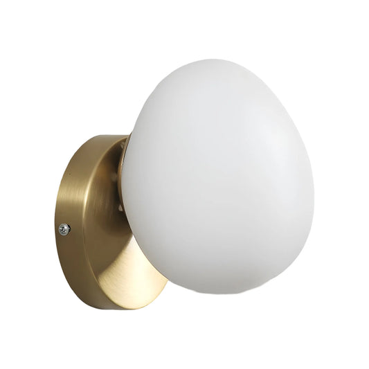 Luminária Arandela Moderna Minimalista Metal Vidro Egg - Ø13cm