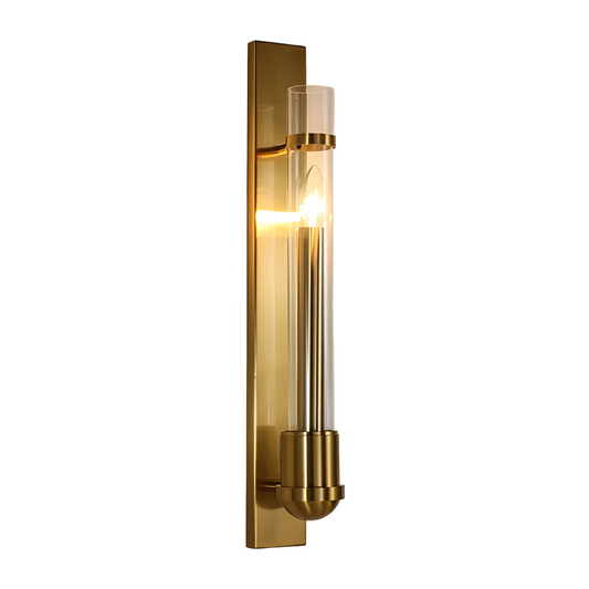 Luminária Arandela Moderna Minimalista Metal Vidro Fraya - Dourado / Branco Quente (3000K)