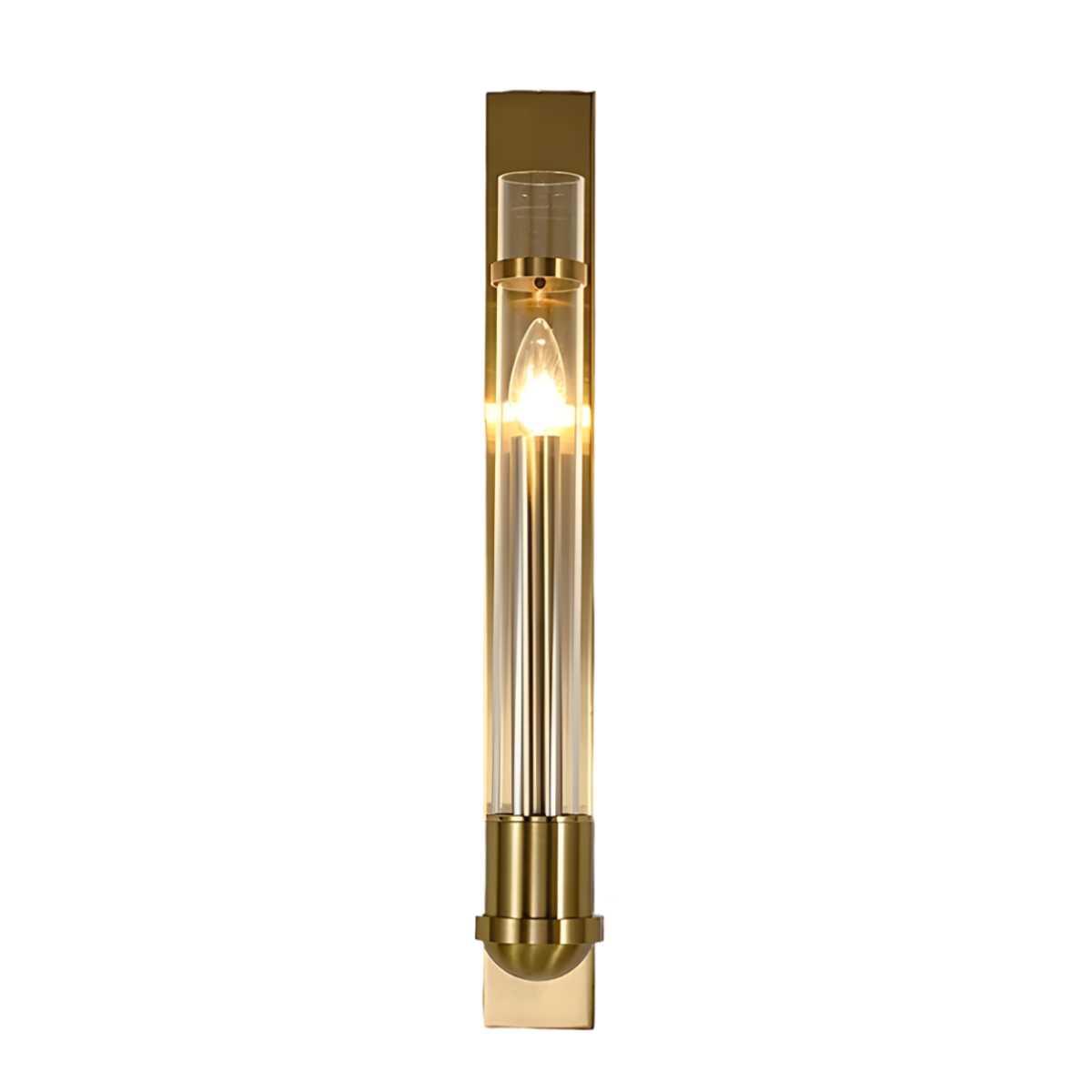 Luminária Arandela Moderna Minimalista Metal Vidro Fraya - Dourado / Branco Quente (3000K)