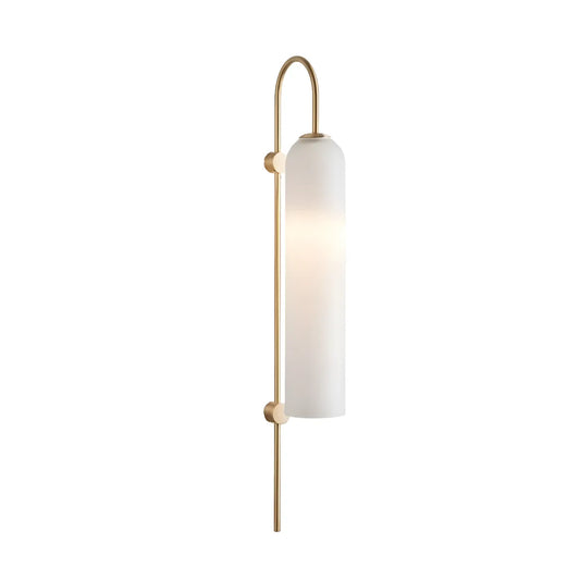 Luminária Arandela Moderna Minimalista Metal Vidro Myna - Dourado e Branco