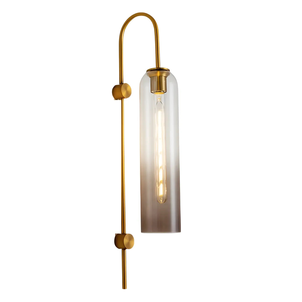 Luminária Arandela Moderna Minimalista Metal Vidro Myna - Dourado e Fumê