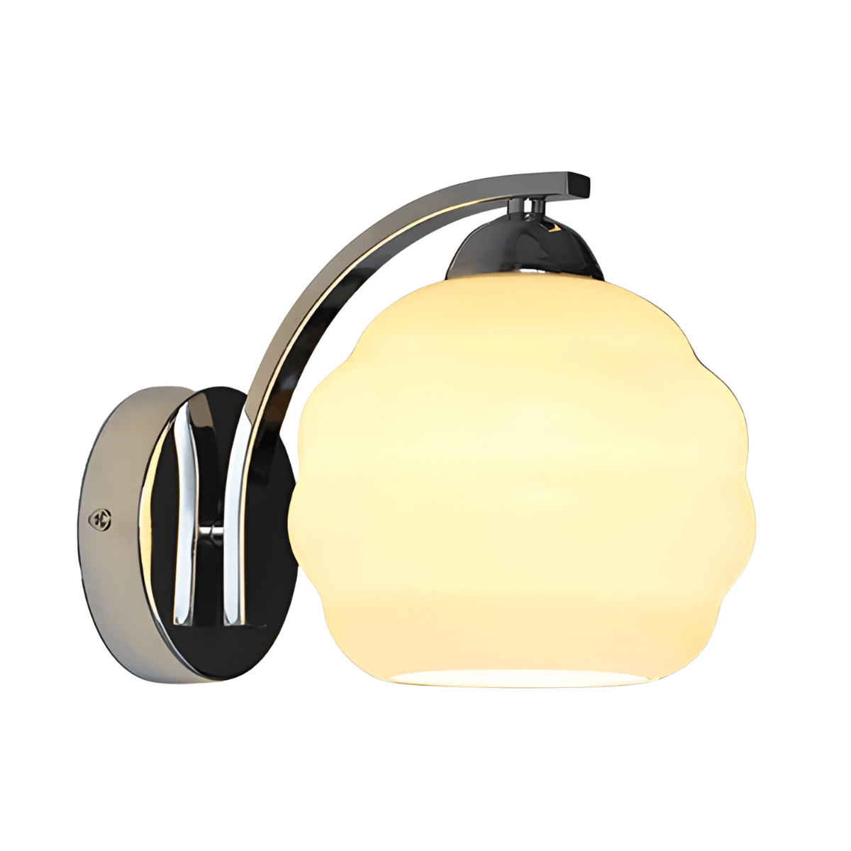 Luminária Arandela Moderna Minimalista Metal Vidro Sconce - Prata / Vidro Amarelo