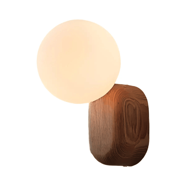Luminária Arandela Moderna Minimalista Rústica Madeira Globo Bola Vidro Voltti - ORNE™ — decor studio