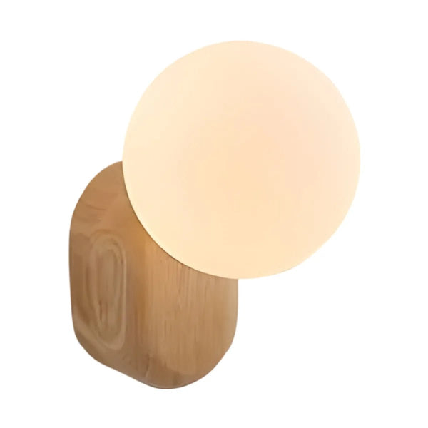 Luminária Arandela Moderna Minimalista Rústica Madeira Globo Bola Vidro Voltti - ORNE™ — decor studio