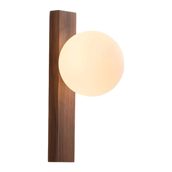 Luminária Arandela Moderna Minimalista Rústico Madeira Globo Vidro Ragnar - ORNE™ — decor studio
