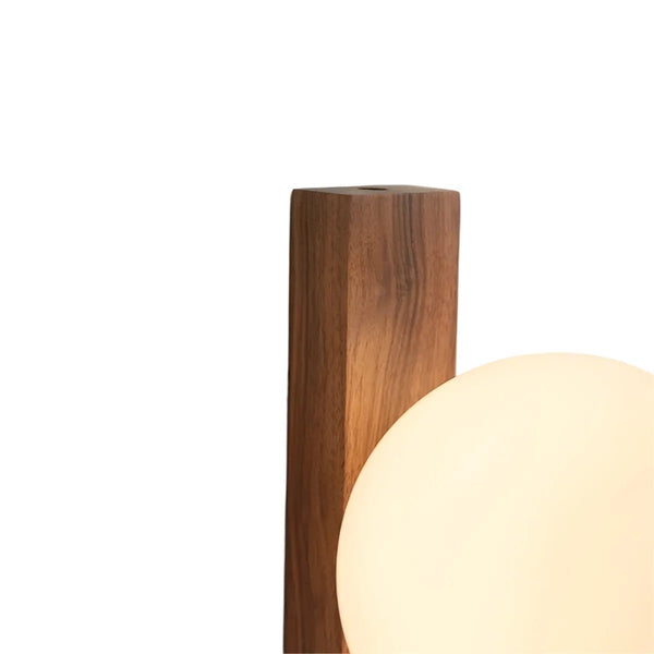 Luminária Arandela Moderna Minimalista Rústico Madeira Globo Vidro Ragnar - ORNE™ — decor studio