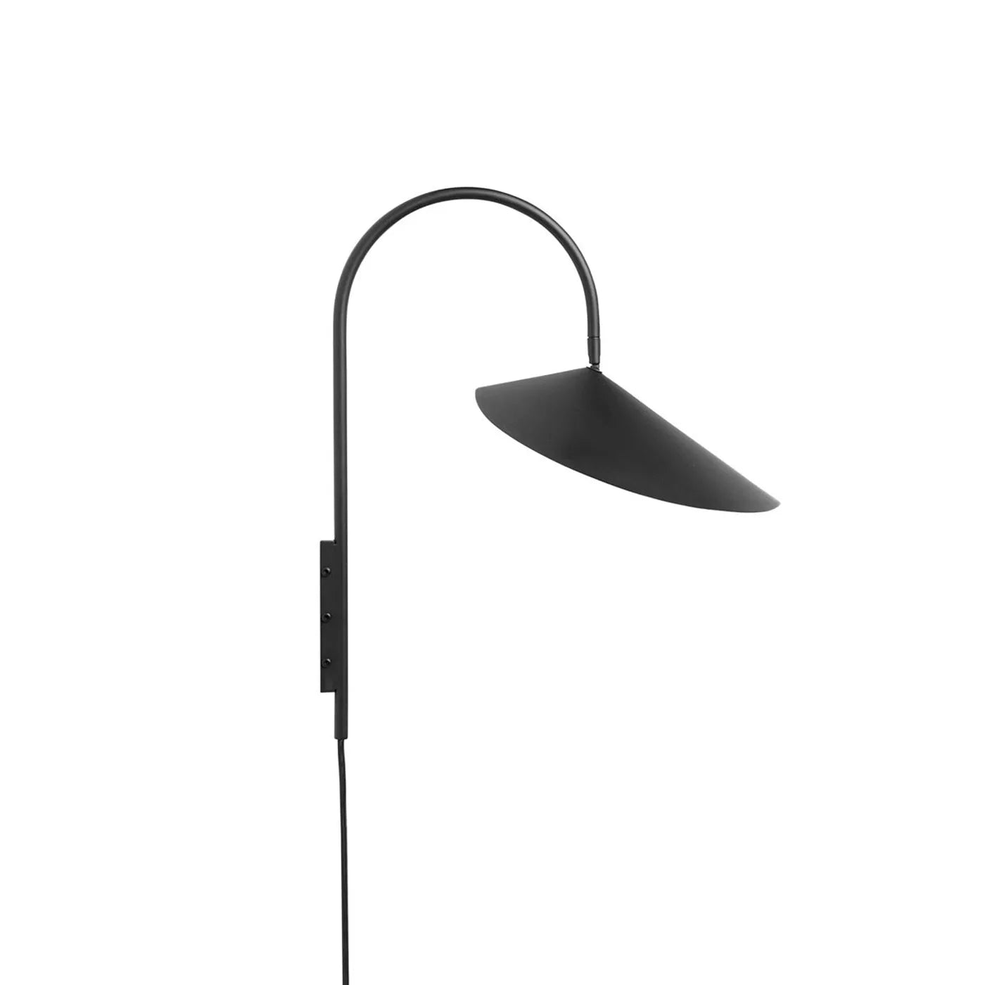Luminária Arandela Moderno Minimalista Articulada Petal - Preto / 47cm / Com plugue