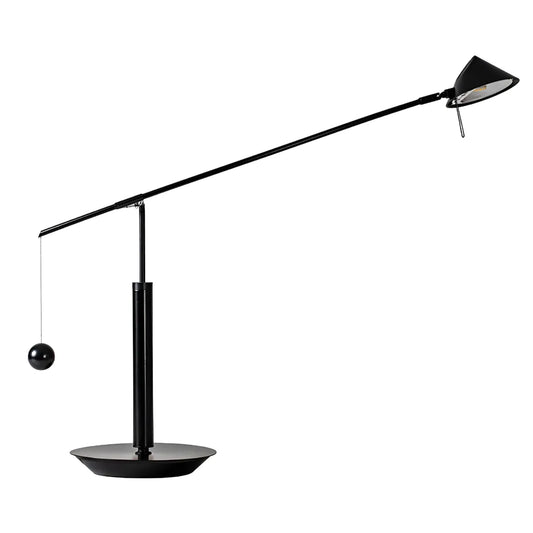 Luminária de Mesa Abajur Moderna Minimalista LED Metal Preto Flux - Preto / Branco Quente (3000K)