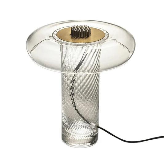 Luminária de Mesa Abajur Moderna Minimalista Vidro Metal Dourado Clear - ORNE™ — decor studio