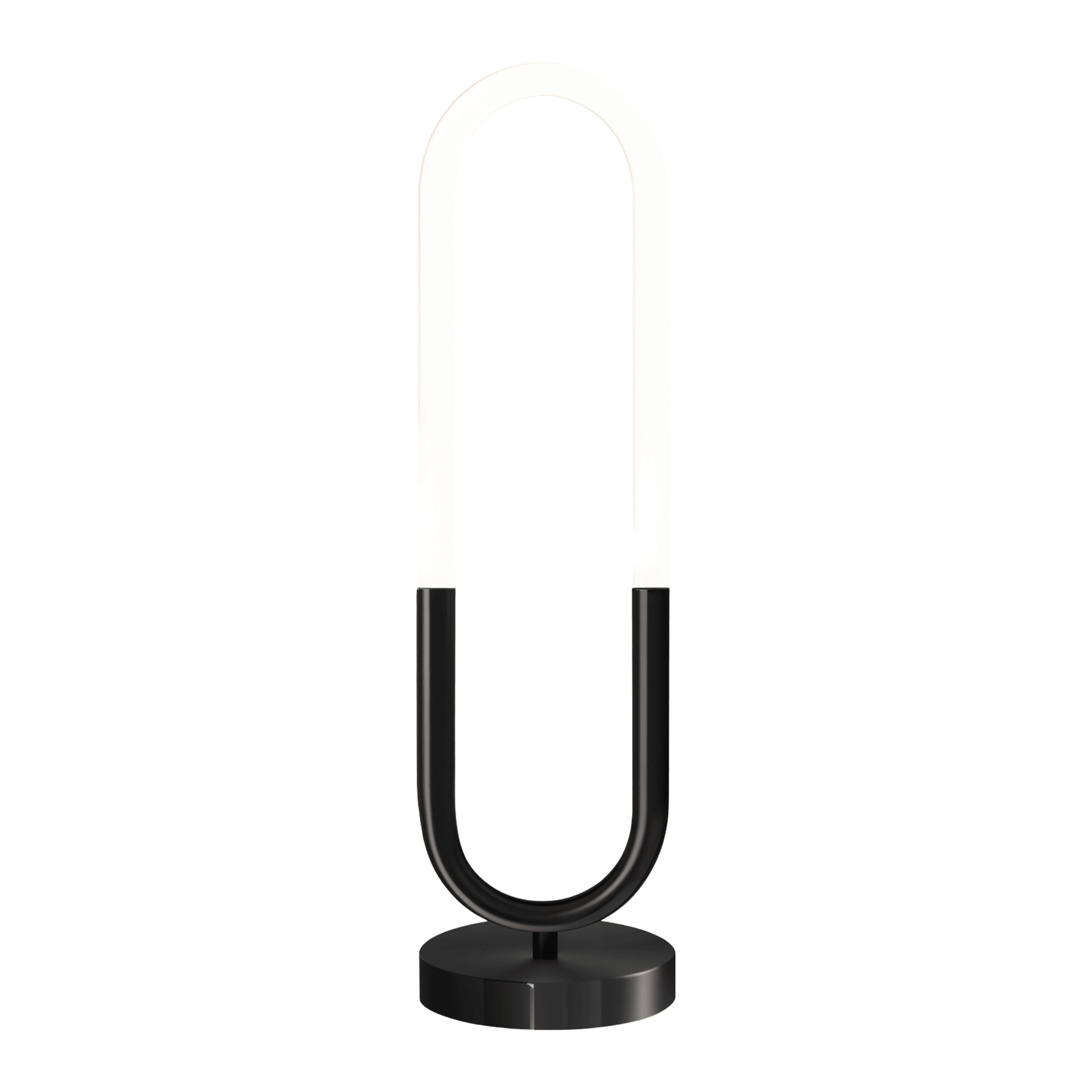 Luminária de Mesa Moderna Minimalista Oval LED Cyber - Preto / Metal / Branco Quente (3000K)