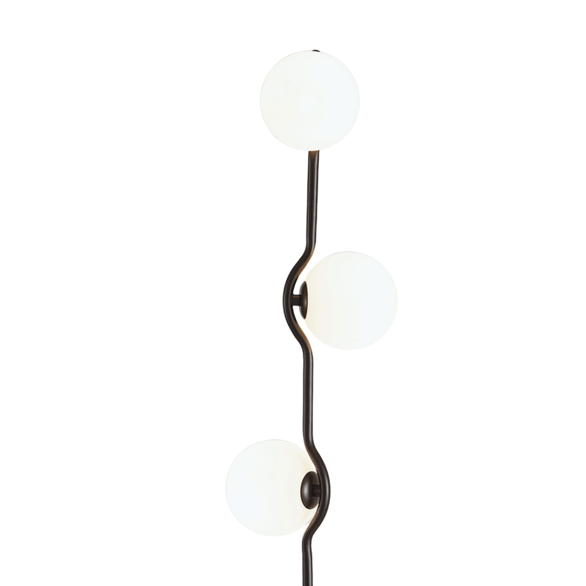 Luminária de Piso Coluna Moderna Minimalista Metal Globo Vidro Bola Bubbers - Dourado