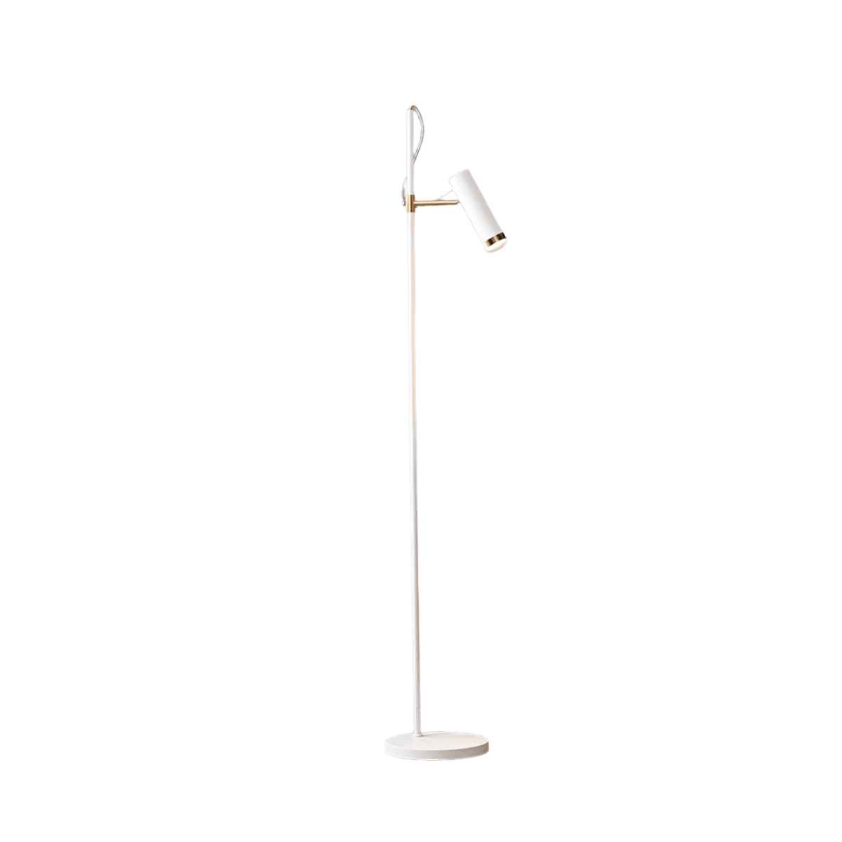 Luminária de Piso Coluna Moderna Minimalista Spot Direcionável Articulada Metal LED Dirch - Branco / Branco Quente (3000K)