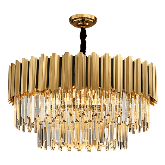 Luminária Lustre Moderna Minimalista Cristal Metal Depth - ORNE™ — decor studio