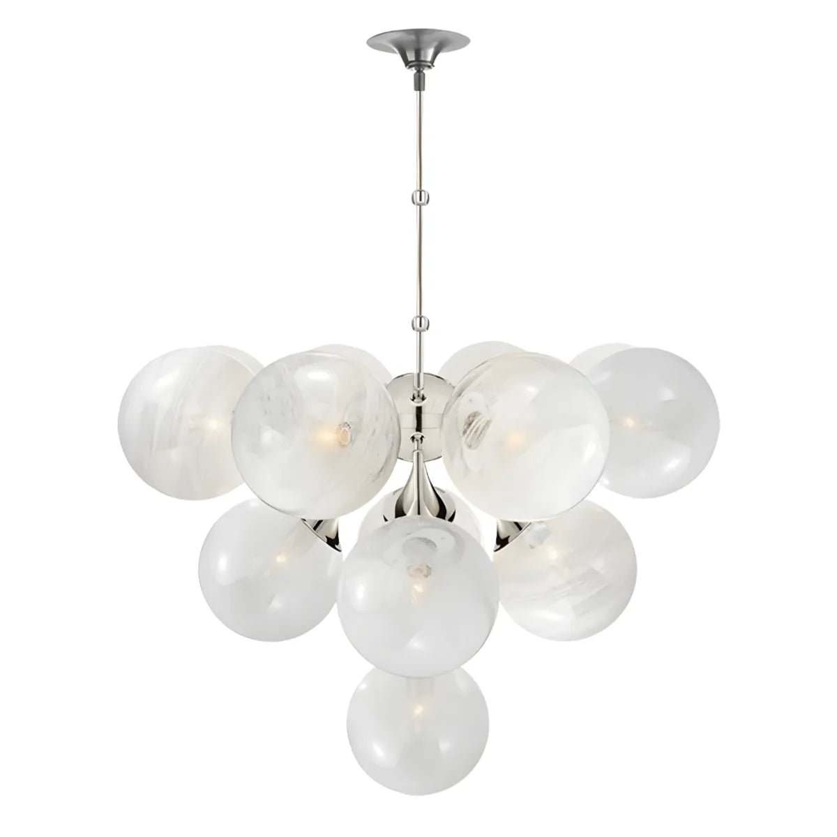 Luminária Lustre Pendente Moderno Clássico Globos Bolas Vidro Metal Hazze - ORNE™ — decor studio