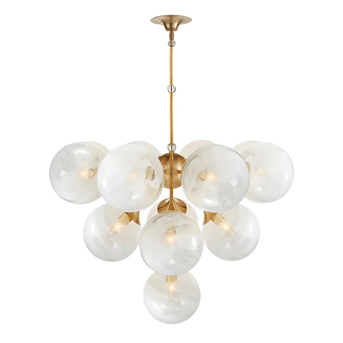 Luminária Lustre Pendente Moderno Clássico Globos Bolas Vidro Metal Hazze - ORNE™ — decor studio