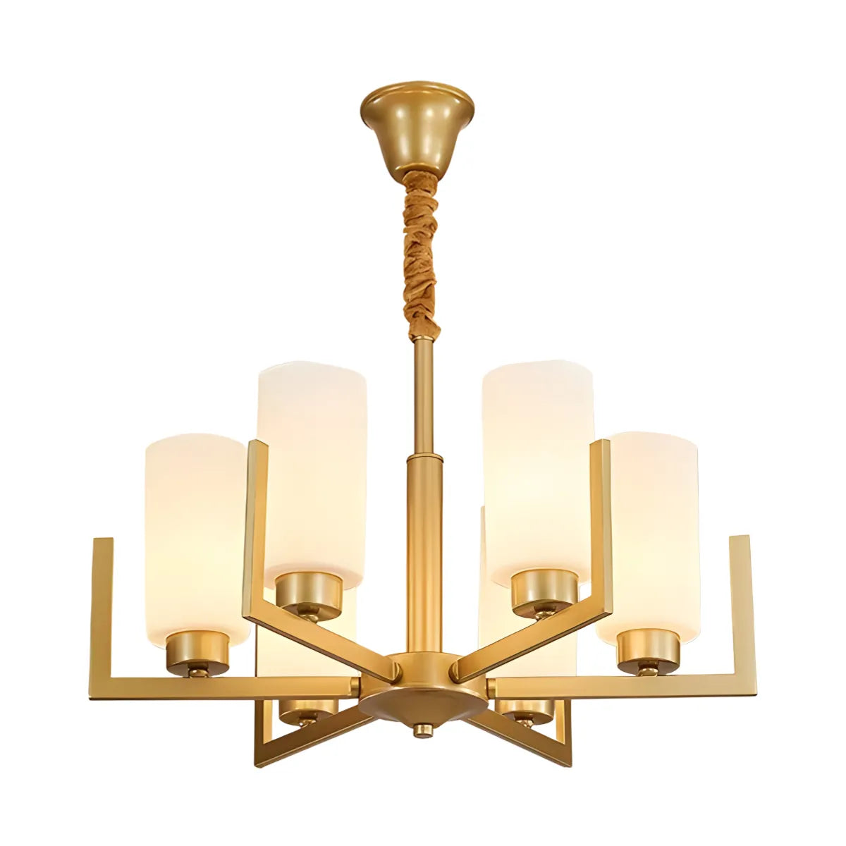 Luminária Pendente Lustre Moderna Minimalista Catte - Dourado / Ø65cm / Branco Quente (3000K)