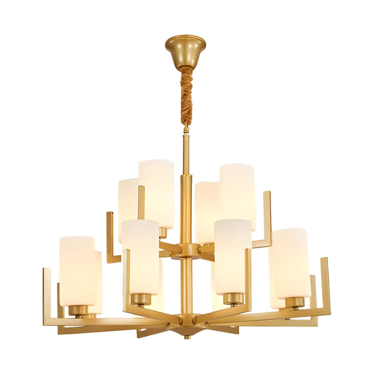 Luminária Pendente Lustre Moderna Minimalista Catte - Dourado / Ø95cm / Branco Quente (3000K)